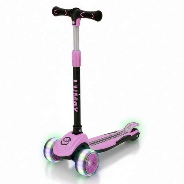 Gyerek összecsukható roller LED kerekekkel rózsaszín