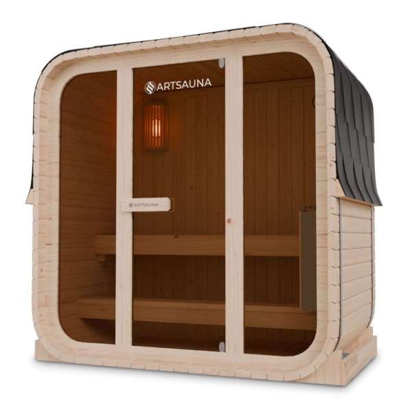 Kerti szauna kocka 3 fő részére 3,6 kW-os kályhával