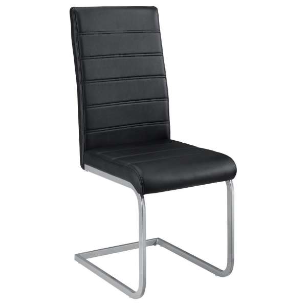 Vegas szék, 4 darabos szett műbőrből fekete színben