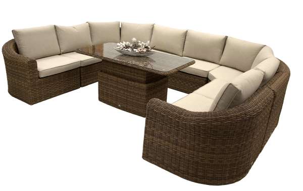 Rattan moduláris étkezőgarnitúra BORNEO LUXURY 8 személyes (barna)