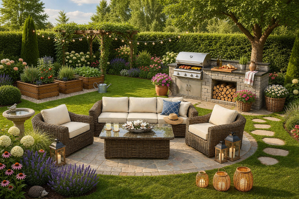 Rattan moduláris készlet BORNEO LUXURY 5 személyes (barna)