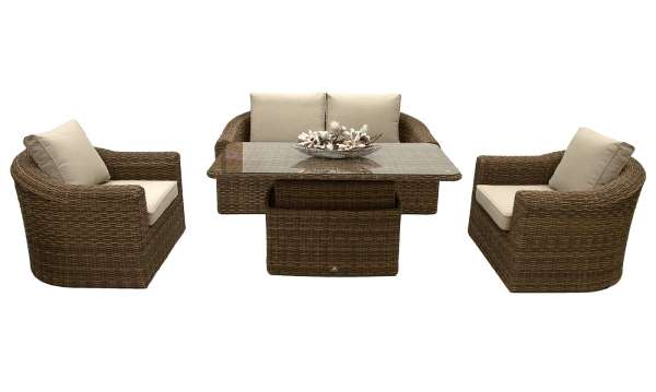 Rattan moduláris készlet BORNEO LUXURY 4 személyes (barna)