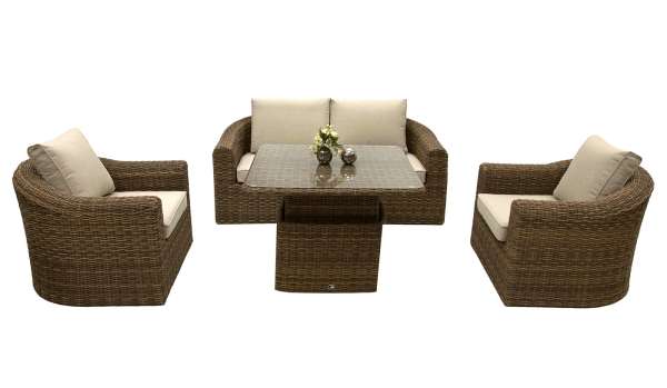 Rattan moduláris készlet BORNEO LUXURY 4 személyes (barna)