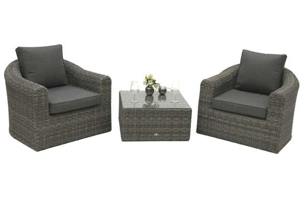 Rattan moduláris készlet BORNEO LUXURY 2 fő részére (szürke)