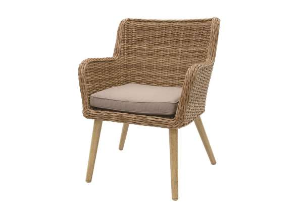 Kerti rattan étkezőszék MALIBU (bézs-barna)