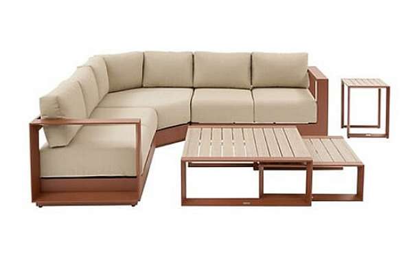 Alumínium sarokgarnitúra 5 személyes MADRID NEW (mahagóni)