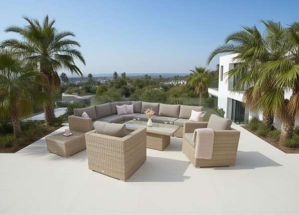 Rattan variálható ülőgarnitúra MALIBU 8 fő részére (cappuccino)