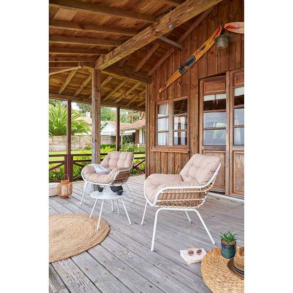 OSCAR fém erkélygarnitúra 2 fő részére (elefántcsont)