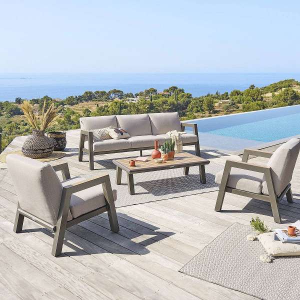 HELIOS alumínium szett 5 főre (szürkésbarna)