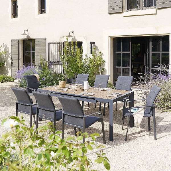 VANCOUVER alumínium étkezőgarnitúra 1+8 (antracit)