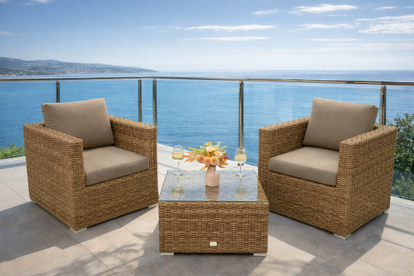 Rattan variálható ülőgarnitúra MALIBU 2 fő részére (bézs-barna)