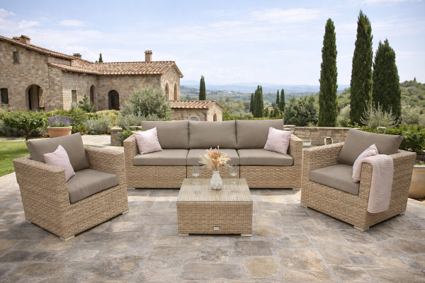 Rattan variálható szett MALIBU 5 fő részére (cappuccino)