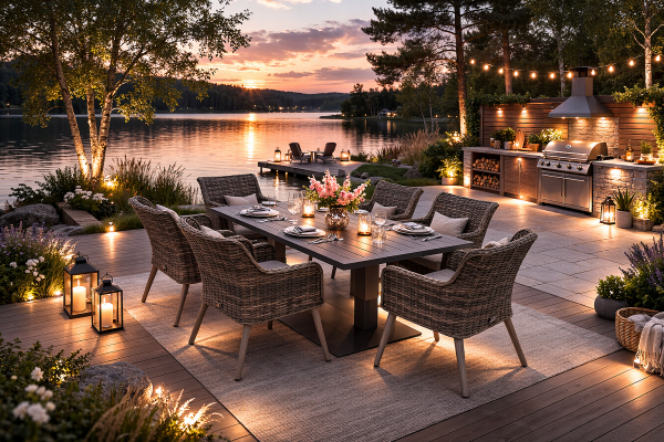 Kerti rattan szett MALIBU 1+6 (szürke)