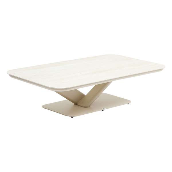 Luxus alumínium asztal ELYSIUM 130x75 cm (bézs)