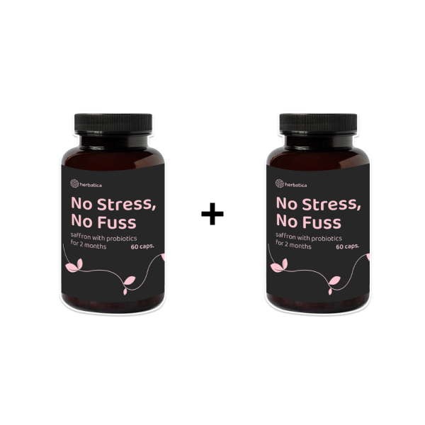 Akciós készlet: 2 x Stress és gond nélkül - sáfrány probiotikumokkal két hónapra - 60 kapszula - Herbatica