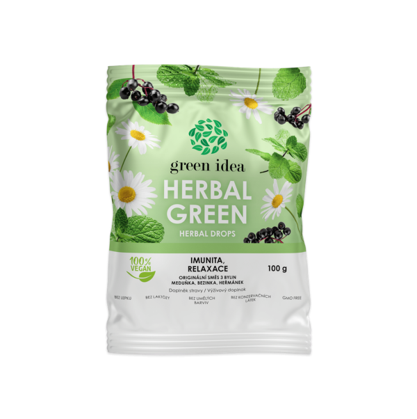 Herbal green - gyógynövényes cukorkák 100 g - Green idea