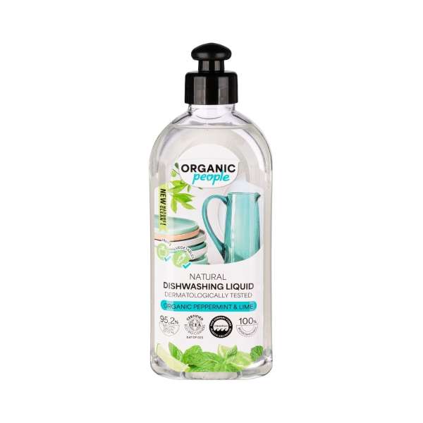 Organic People természetes mosogatószer bio mentával és lime-mal – 350 ml