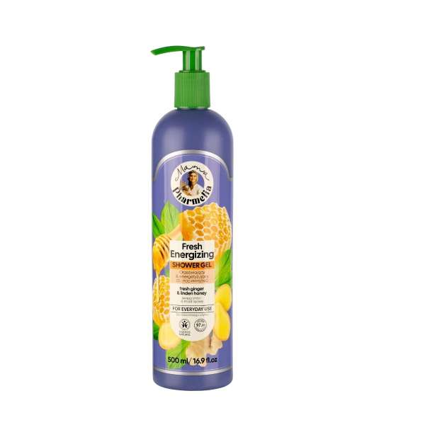 Mama Pharmelia frissítő, energizáló tusfürdő gyömbérrel és hársmézzel - 500 ml