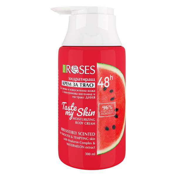 TASTE MY SKIN 48 órás hidratáló testkrém hialuronsavval és dinnyekivonattal 300 ml - NATURE OF AGIVA