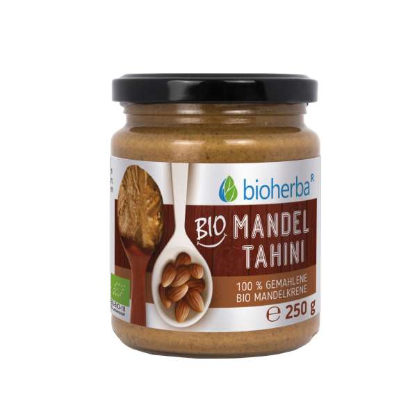 100% bio mandulatahini finomra őrölt bio mandulabélből – 250 g – Bioherba