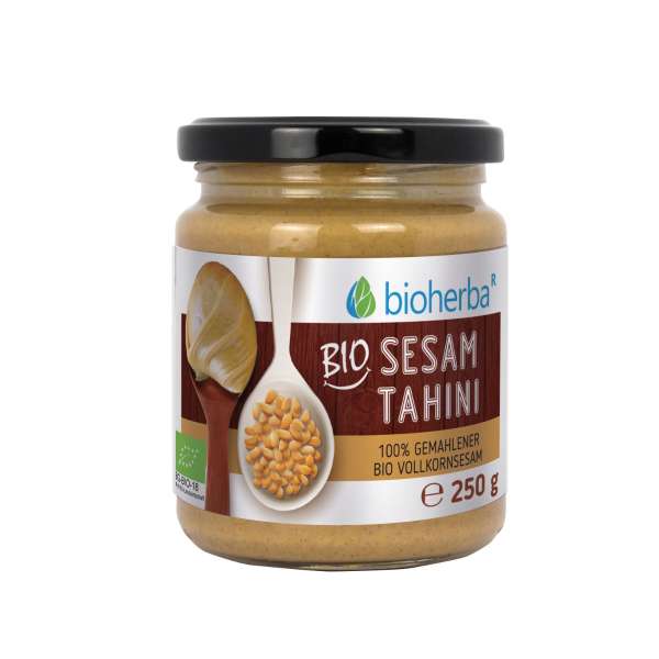 100% bio szezám tahini őrölt bio teljes kiőrlésű szezámból – 250 g – Bioherba