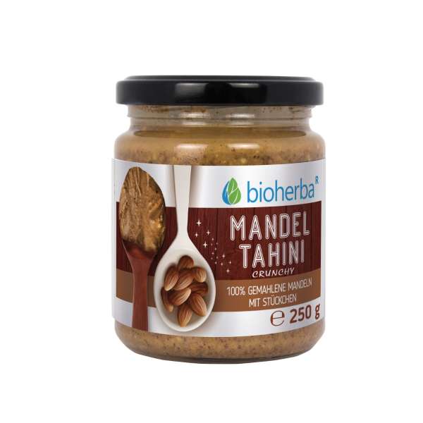 100% mandulás tahini darált mandulából, crunchy – 250 g – Bioherba