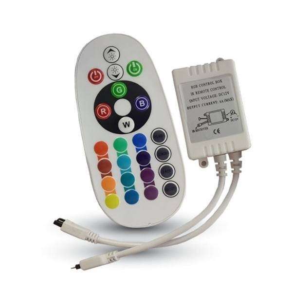 LED vezérlő távirányítóval RGB 72W infrás 24 gombos 2 év garancia