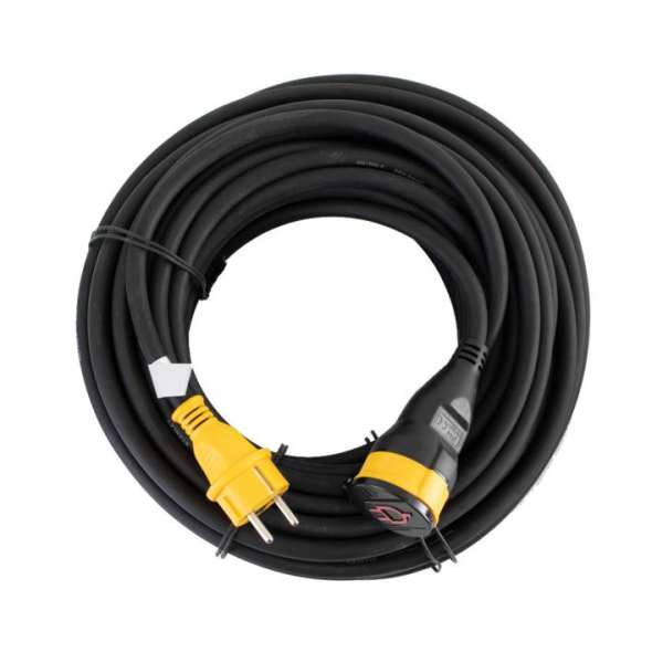 Dugós lengő hosszabbító 3x1,5mm2 gumivezetékkel 20m Fekete/IP 44 STANLEY