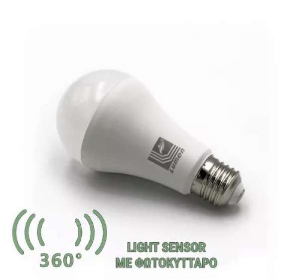 LED körte 12 W beépitett alkonykapcsolóvall Közép fehér/4000 K 2 év garancia