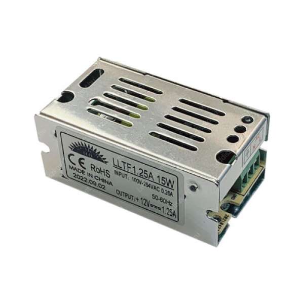 LED trafó 12V IP20 15W/1,25 A fémházas 2 év garancia
