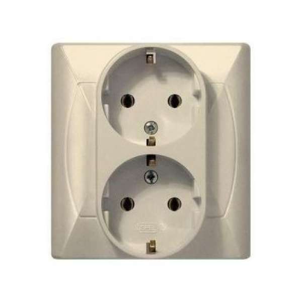 AKCENT 2-es földelt dugalj / Krém