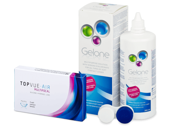 TopVue Air Multifocal (3 db lencse) + 360 ml Gelone ápolószer