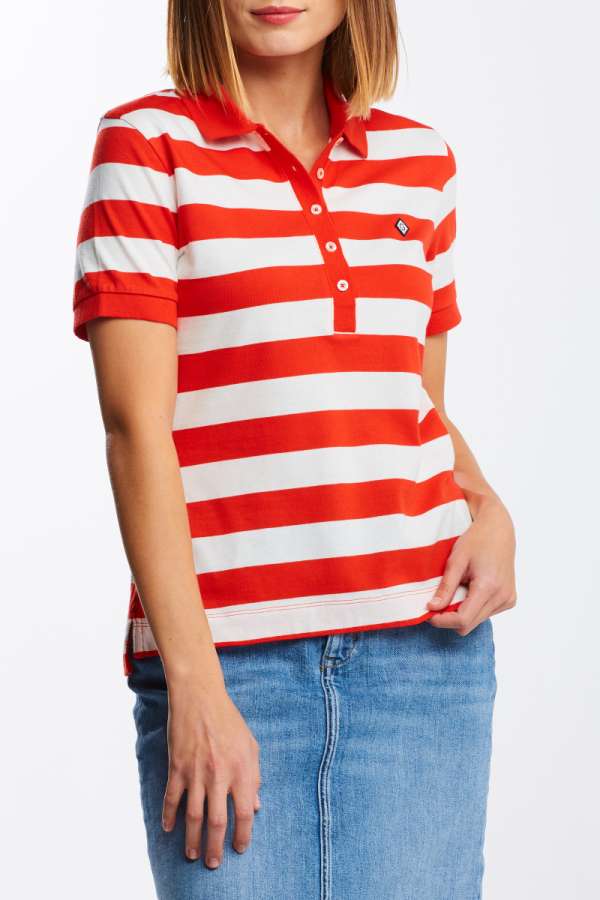 PÓLÓ GANT D1. BAR STRIPED SS POLO LAVA RED