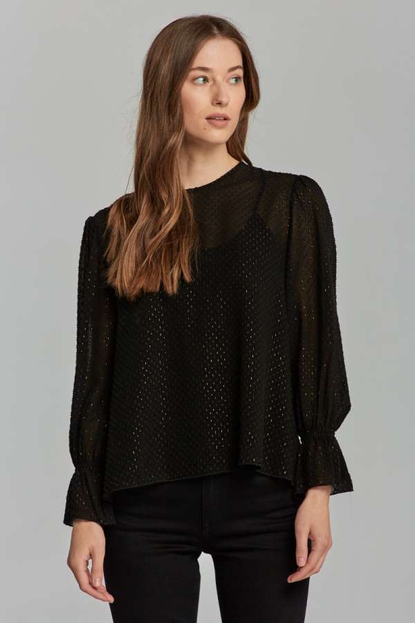 ING GANT D2. GOLD DOT BLOUSE BLACK