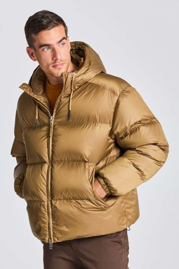 DZSEKI GANT D1. SHINY PUFFER JACKET TOFFEE BEIGE