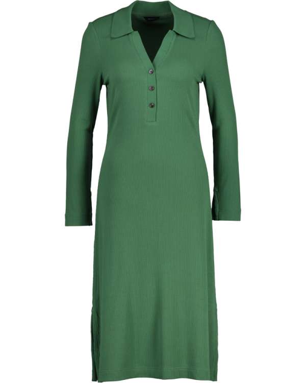 RUHA GANT D2. RIB POLO DRESS JADE GREEN