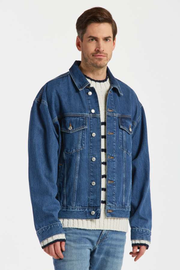 DZSEKI GANT DENI JACKET ID BLUE WORN IN