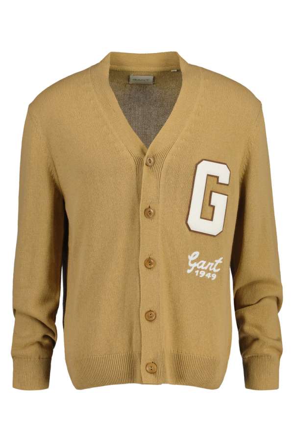 PULÓVER GANT RELAXED LETTERMAN CARDIGAN GOLDEN KHAKI