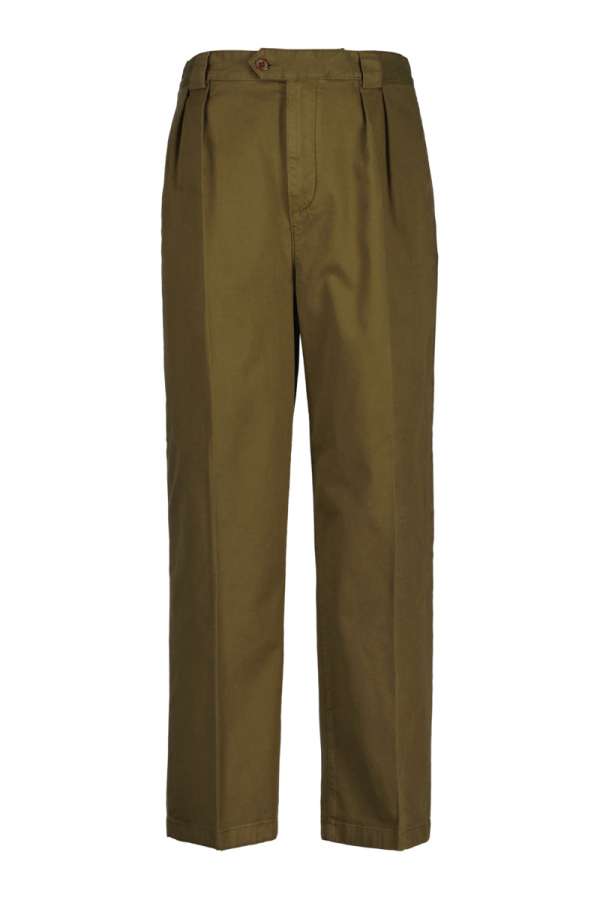NADRÁG GANT PLEATED TWILL CHINOS DARK CACTUS