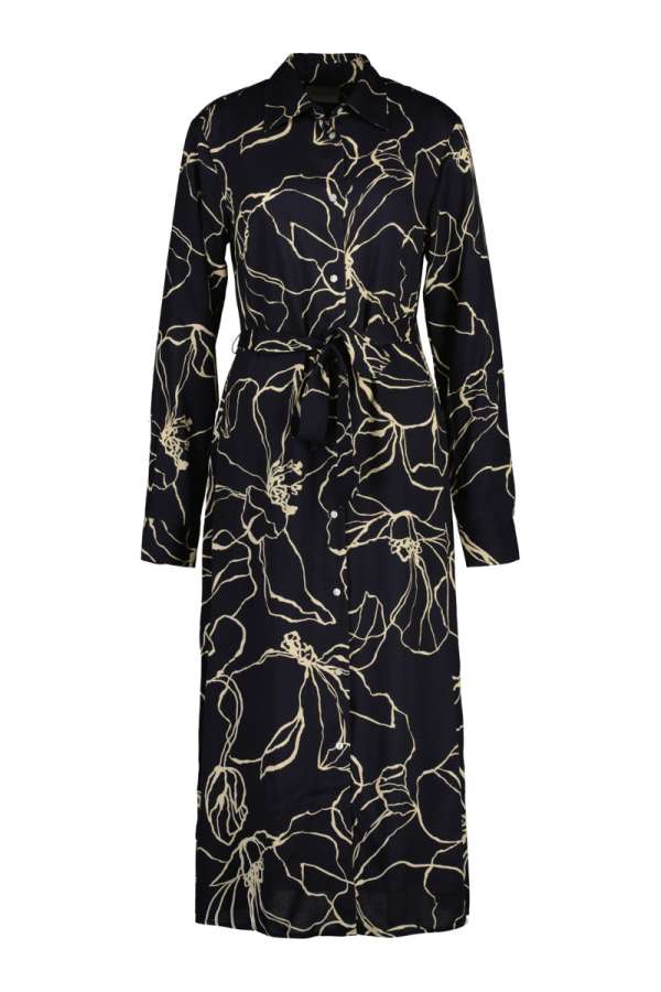 RUHA GANT SLIM LINE DRAWING SHIRT DRESS EBONY BLACK