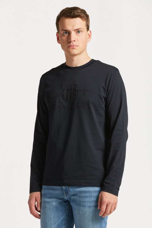 PÓLÓ GANT REG TONAL HIELD L T-HIRT BLACK