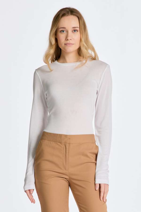 PÓLÓ GANT SLIM LIGHTWEIGHT LS T-SHIRT WHITE