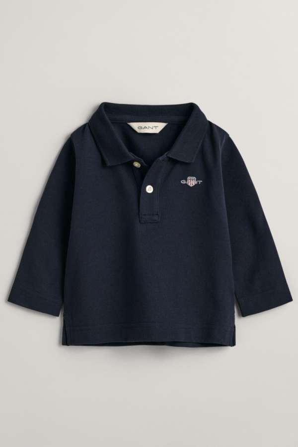 PÓLÓ GANT SHIELD PIQUE LS RUGGER EVENING BLUE