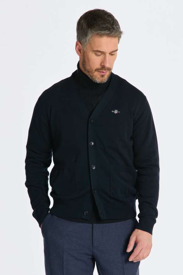 PULÓVER GANT CLASSIC COTTON V-CARDIGAN EVENING BLUE