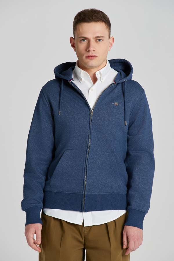 ELEGÍTŐ FELSŐ GANT REG SHIELD FULL ZIP HOODIE DARK JEANSBLUE ELANGE