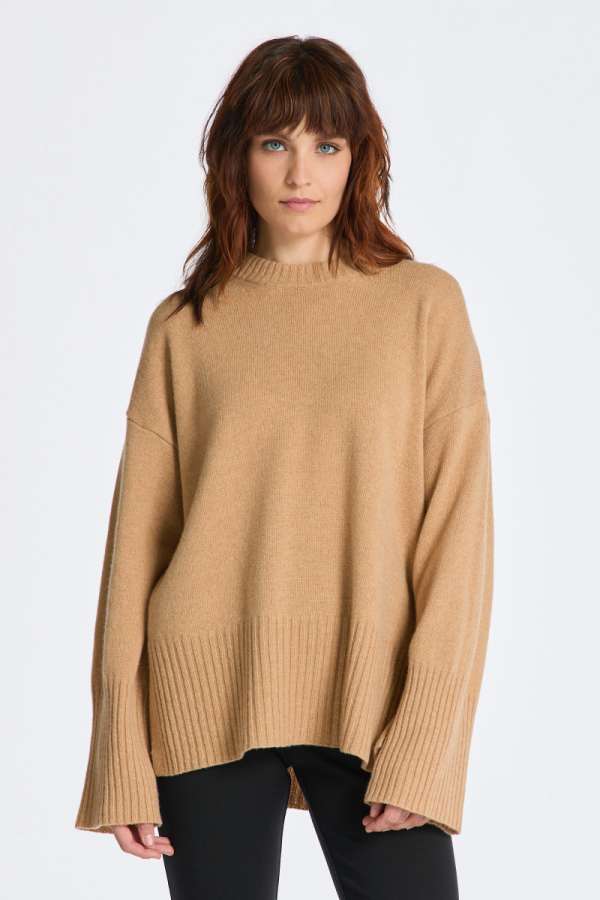 PULÓVER GANT D1. LOUNGE C-NECK WEATER DARK KHAKI