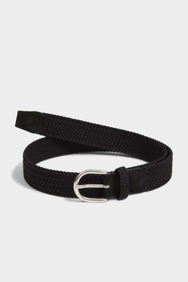 ÖV GANT ELASTIC BRAID BELT BLACK