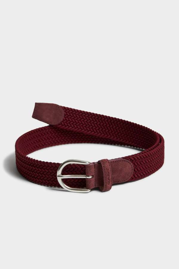 ÖV GANT ELASTIC BRAID BELT PLUMPED RED