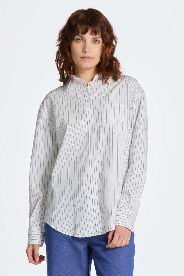ING GANT REL STRIPED POPLIN SHIRT WHITE