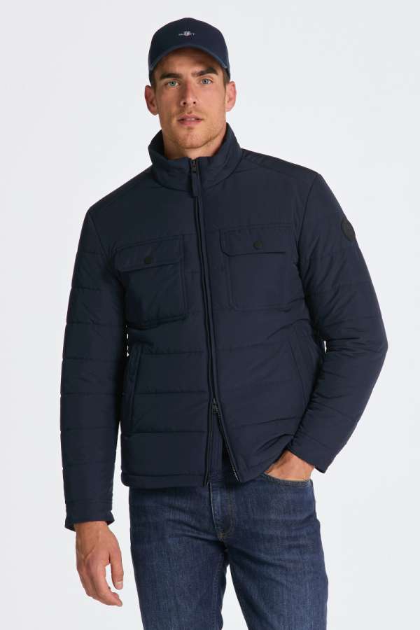 DZSEKI GANT CHANNEL QUILTED JACKET EVENING BLUE
